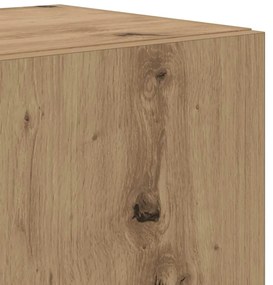 Estante para TV – 7 Peças, Montada na Parede, Carvalho Artisan, Madeir