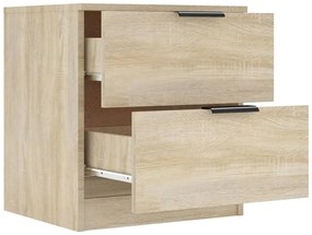 Mesas de cabeceira 2pcs derivados de madeira carvalho sonoma