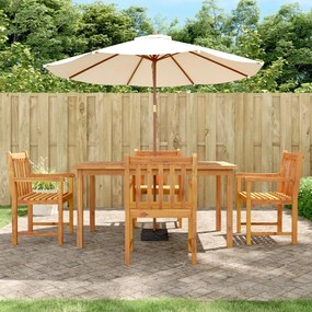 vidaXL Conjunto de jantar p/ jardim 5 pcs madeira de acácia maciça
