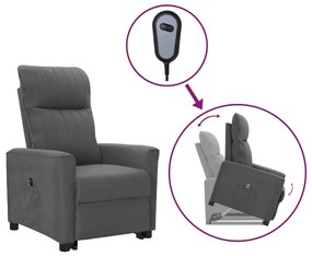vidaXL Poltrona elevatória tecido cinzento-escuro