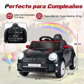 Carrinho Elétrico Infantil crianças 3-6 anos, 97 x 55 x 48 cm, Com Comando à Distância, Preto