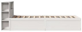Cama sem colchão 100x200 cm madeira de pinho maciça branco