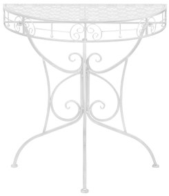 Mesa de apoio vintage semicircular metal 72x36x74 cm prateado