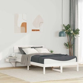 vidaXL Estrutura de cama com mesas de cabeceira Branco 120 x 200 cm