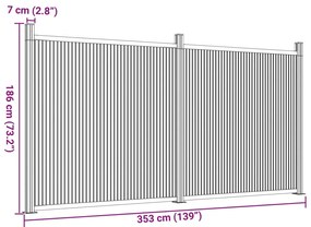 Painel de vedação 353x186 cm WPC castanho