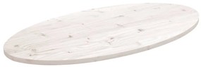 vidaXL Tampo de mesa oval 100x50x2,5 cm madeira de pinho maciça branco