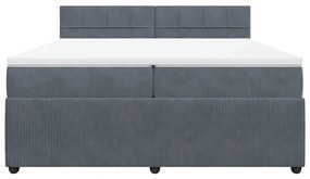 Cama com molas/colchão 200x200 cm veludo cinzento-escuro