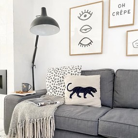 Candeeiro de pé industrial preto regulável - Hobby