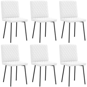 vidaXL Cadeiras de jantar 6 pcs couro artificial branco