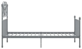Estrutura de cama 90x200 cm metal cinzento