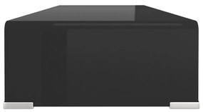 Suporte de TV/monitores em vidro 80x30x13 cm preto