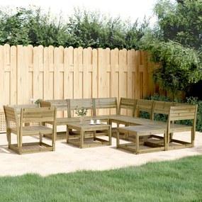 vidaXL 8 pcs conjunto lounge de jardim madeira de pinho impregnada