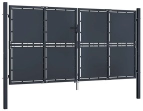 Portão de jardim 300x125 cm aço antracite