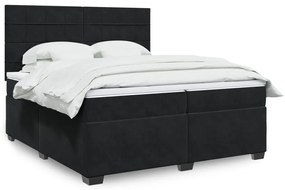 vidaXL Cama com molas/colchão 200x200 cm veludo preto