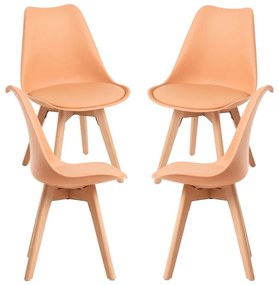 Pack 4 Cadeiras Synk Basic - Laranja claro