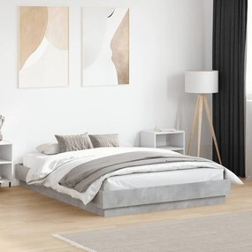 Estrutura de cama 140x190 cm derivados de madeira cinza cimento