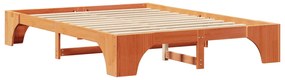 Estrutura de Cama Marrom Encerado Madeira maciça 140 x 200 cm