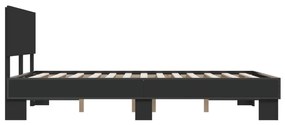 Estrutura de cama 120x190 cm derivados de madeira/metal preto
