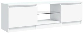 Móvel de TV com luzes LED 120x30x35,5 cm branco