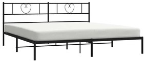 Estrutura de cama com cabeceira 183x213 cm metal preto