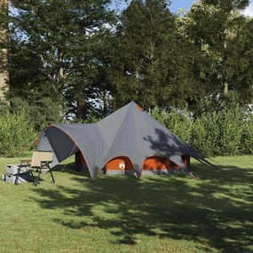 vidaXL Tenda Teepee com telhado Cinza e Laranja 600 x 600 x 347 cm