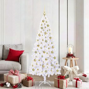 vidaXL Árvore de Natal Artificial com 300 LEDs Branco 180 cm PVC e Aço
