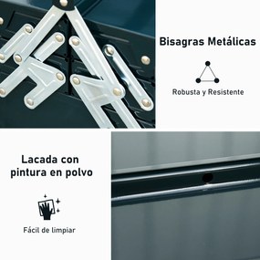 DURHAND Caixa de Ferramentas portátil Dobrável de Aço com 5 compartimentos com Alça de Transporte para oficina 57x21x41cm Verde