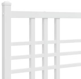 Estrutura de cama com cabeceira 140x190 cm metal branco