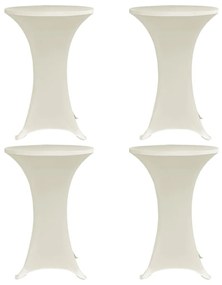 vidaXL Capa para mesa de pé elástica Ø80 cm 4 pcs cor creme