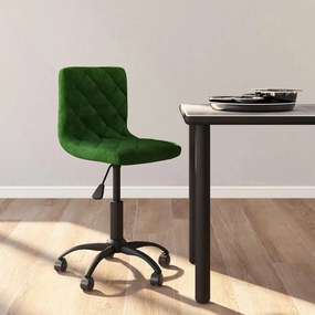 Cadeira de jantar giratória veludo verde-escuro