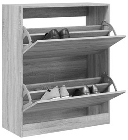 vidaXL Sapateira 80x34x96,5 cm derivados de madeira cinzento sonoma