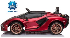 Carro eletrico crianças Lamborghini Sian 12V Ecrã MP4 2.4G Vermelho