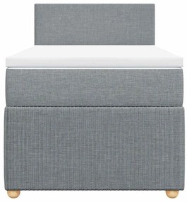 Cama com molas/colchão 80x200 cm tecido cinza-claro