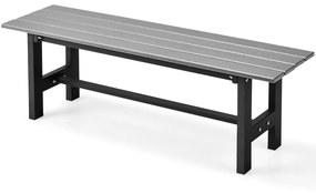 Banco jardim de exterior para 2 pessoas com estrutura metálica e assento de ripas Capacidade 300 kg para Pátio Jardim Varanda 120 x 36 x 40,5 cm Cinze