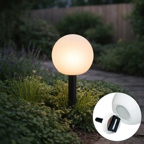 Candeeiro de exterior branco 20 cm com LED integrado IP44 solar RGBW - Ludger