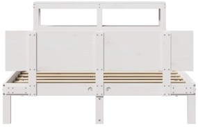 Estrutura de cama c/ cabeceira sem colchão 140x200 cm branco