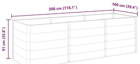 Canteiro elevado de jardim 300x100x91 cm WPC cinzento