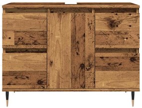 Armário casa banho 80x33x60 cm derivados madeira madeira velha