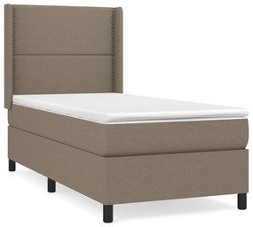 Cama com molas/colchão 80x200 cm tecido castanho-acinzentado