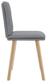 Cadeiras de jantar 2 pcs tecido cinzento-claro