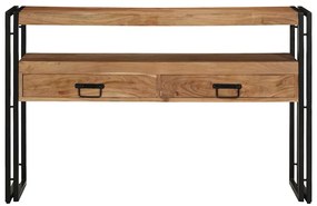 Mesas de Apoio vidaXL Pretas 120x33x75 cm em Madeira de Acácia Sólida