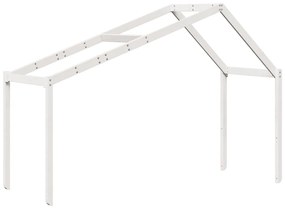 Cama alta com telhado 90x200 cm pinho maciço branco