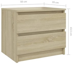 Mesa de cabeceira derivados de madeira carvalho sonoma