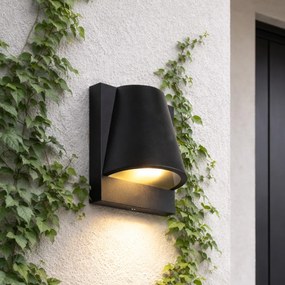 Candeeiro de parede exterior industrial preto IP44 - Femke