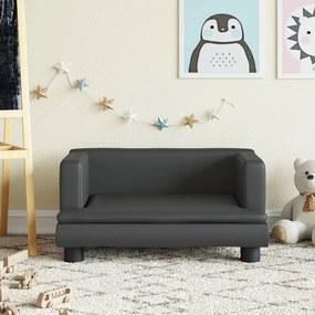 Sofá infantil 60x40x30 cm couro artificial preto