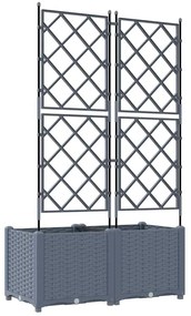 Vaso de Jardim com Treliça 2 pcs Cinzento-claro 80x40x143 cm