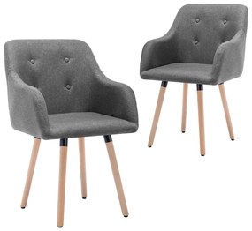 vidaXL Cadeiras de jantar 2 pcs tecido cinzento-claro