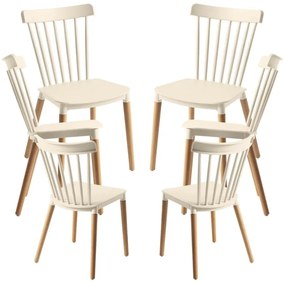 Pack 6 Cadeiras Leka - Beige