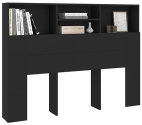 Armário de cabeceira 140x19x103,5 cm preto