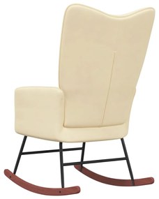 Cadeira de baloiço veludo branco nata